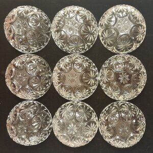 VTG Anchor Hocking Bowls "Star and Cameo" Pattern, Set of 9